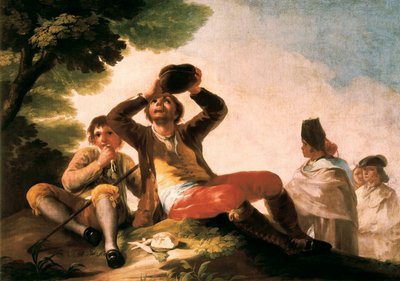 ""Le buveur"" Francisco de Goya y Lucientes (1746-1828). 1777. Madrid. Musee du Prado. av Francisco Jose de Goya y Lucientes