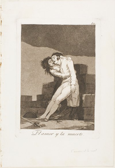 Love and Death, tallrik tio från Los Caprichos av Francisco Jose de Goya y Lucientes
