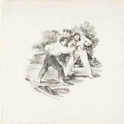 Modern Duell av Francisco Jose de Goya y Lucientes