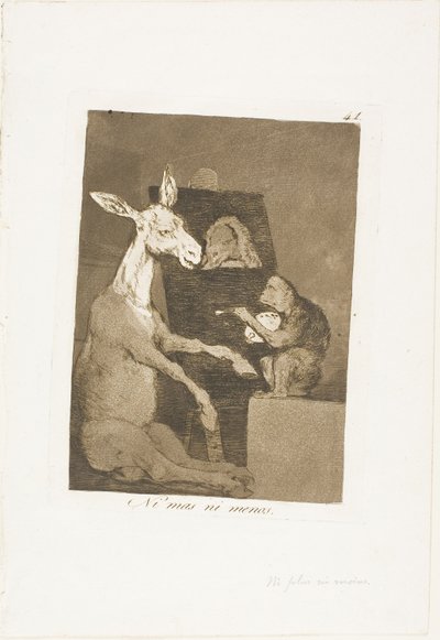 Varken mer eller mindre, tallrik 41 från Los Caprichos av Francisco Jose de Goya y Lucientes