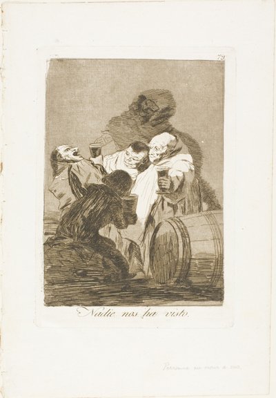 Ingen har sett oss, tallrik 79 från Los Caprichos av Francisco Jose de Goya y Lucientes
