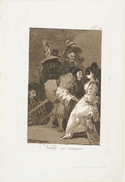 Ingen känner sig själv, tallrik sex från Los Caprichos av Francisco Jose de Goya y Lucientes
