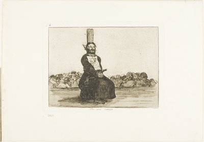 På grund av en kniv, skylt 34 från The Disasters of War av Francisco Jose de Goya y Lucientes