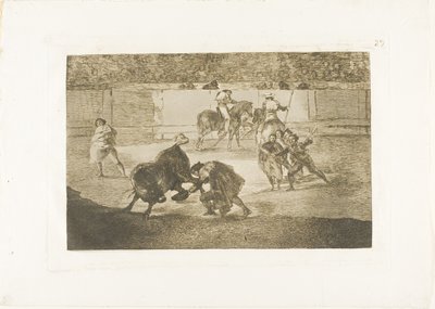 Pepe Illo gör passningen av "recorte", plansch 29 från The Art of Bullfighting av Francisco Jose de Goya y Lucientes