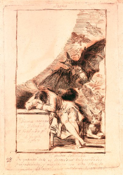 Förberedande ritning för nummer 43 i serien "Les caprices" av Francisco de Goya