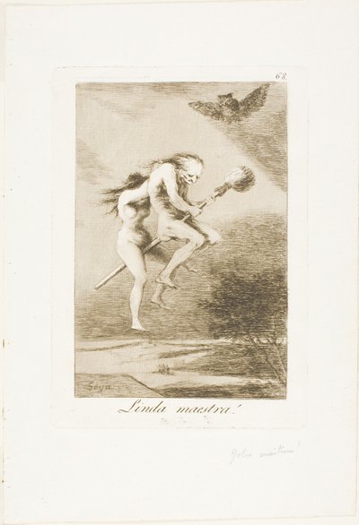 Pretty Teacher!, tallrik 68 från Los Caprichos av Francisco Jose de Goya y Lucientes