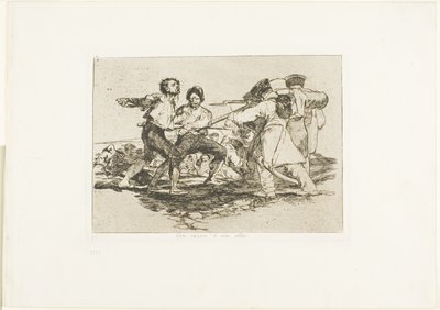 Rätt eller fel, tallrik två från The Disasters of War av Francisco Jose de Goya y Lucientes
