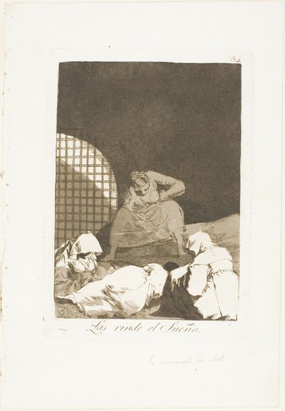 Sleep Overcomes Them, tallrik 34 från Los Caprichos av Francisco Jose de Goya y Lucientes