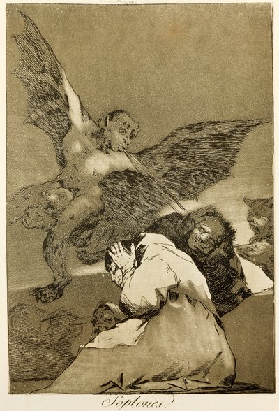 Snitches av Francisco de Goya (1746-1828), Etsning och akvatint nummer 48 i serien Capricci (circaprichos) av Francisco Jose de Goya y Lucientes