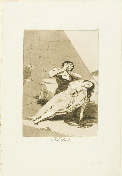 Tantalus, tallrik 9 från Los Caprichos av Francisco Jose de Goya y Lucientes