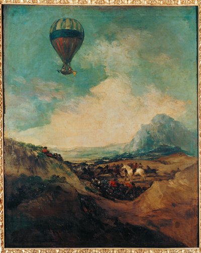 The Balloon, or The Rising of the Montgolfiere (målning på duk) av Francisco Jose de Goya y Lucientes