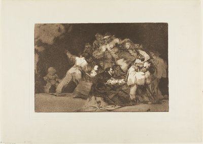 En katts klor och en hängiven persons klänning - på samma sätt som lasten ofta är klädd i dygdens dräkt, plansch nio ur Los Proverbios av Francisco Jose de Goya y Lucientes