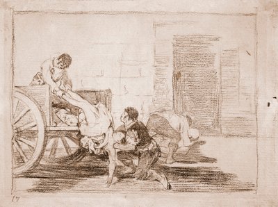 The Disasters of War: Billass till kyrkogården (förberedande ritning av Francisco de Goya