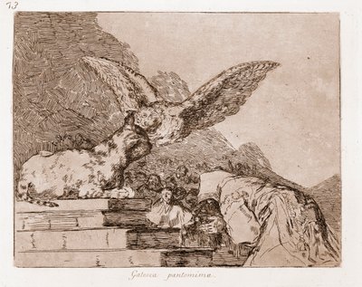 The Disasters of War: Cat Pantomime (etsning från förberedande ritning av Francisco de Goya