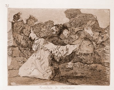 The Disasters of War: Farandole of charlatans (etsning från förberedande ritning av Francisco de Goya