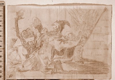 The Disasters of War: Farandole of charlatans (förberedande ritning av Francisco de Goya