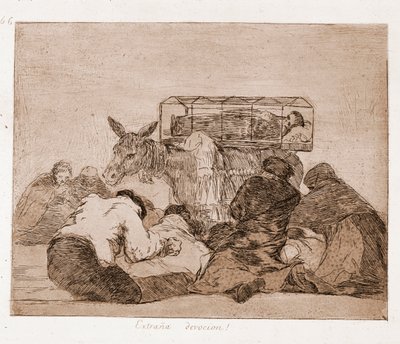 The Disasters of War: Konstig hängivenhet (etsning från förberedande ritning av Francisco de Goya