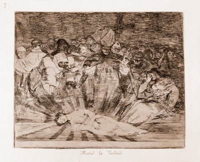 The Disasters of War: Sanningen är död (etsning från förberedande ritning av Francisco de Goya
