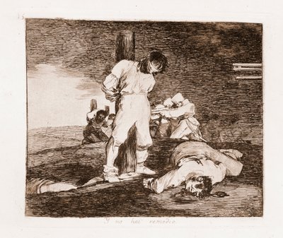 Krigets katastrofer: Det finns inget hopp (etsning från den förberedande ritningen av Francisco de Goya