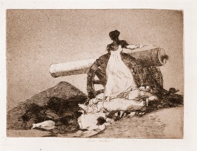 Krigets katastrofer: Vilket mod! (etsning från en förberedande ritning av Francisco de Goya