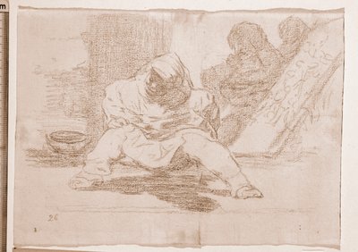 Krigets katastrofer: Vilken galenskap! (förberedande ritning av Francisco de Goya