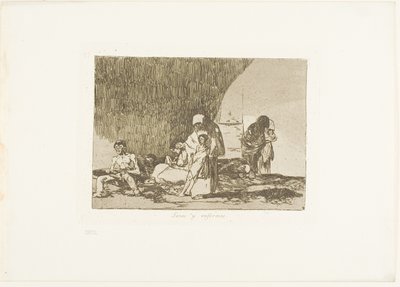 The Healthy and the Sick, tallrik 57 från The Disasters of War av Francisco Jose de Goya y Lucientes