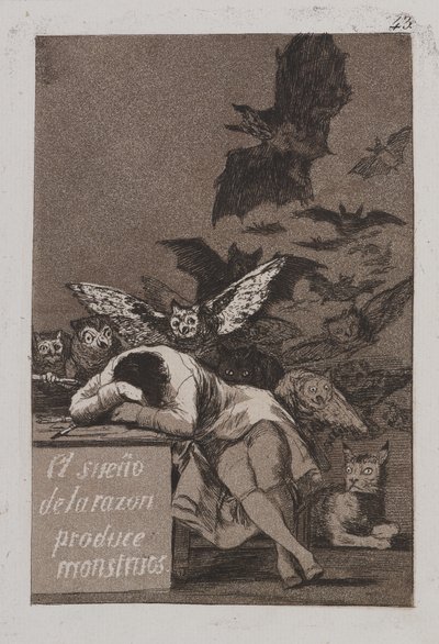 Förnuftets sömn producerar monster av Francisco de Goya