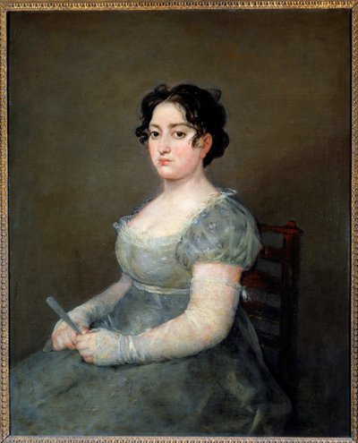 Kvinnan i solfjädermålningen av Francisco de Goya (1746-1828) 1800-talets sön. 1,03x0,84 m av Francisco de Goya