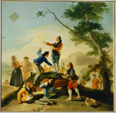 Draken Cartoon för en gobeläng på Prado ... (målning på duk) av Francisco Jose de Goya y Lucientes