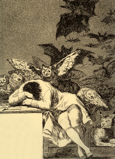 Förnuftets sömn producerar monster (Caprice 43) av Francisco Jose de Goya y Lucientes