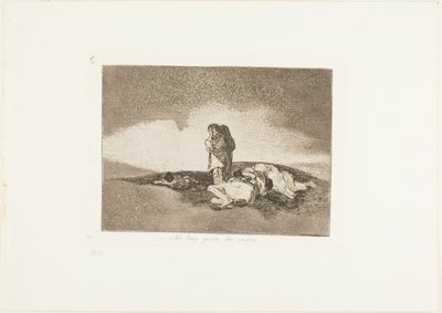 Det finns ingen som hjälper dem, skylt 60 från The Disasters of War av Francisco Jose de Goya y Lucientes