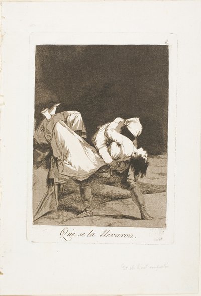 They Carried Her Off!, tallrik åtta från Los Caprichos av Francisco Jose de Goya y Lucientes