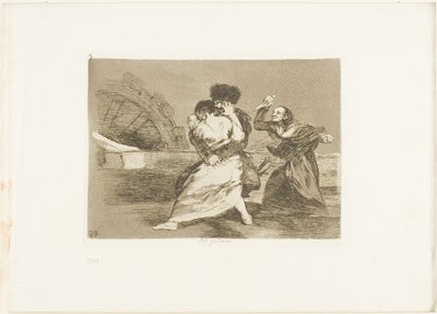 De gillar det inte, plansch nio från Krigets katastrofer av Francisco Jose de Goya y Lucientes