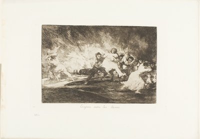 They Escape through the Flames, skylt 41 från The Disasters of War av Francisco Jose de Goya y Lucientes