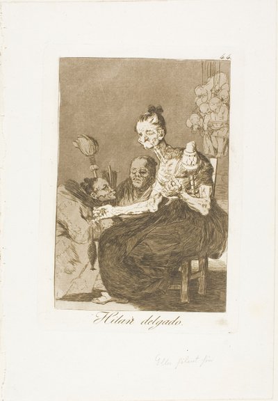 They Spin Finely, tallrik 44 från Los Caprichos av Francisco Jose de Goya y Lucientes