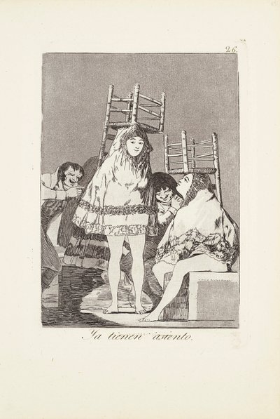 De har redan en plats (Ya tienen asiento) Tallrik 26 från: Los Caprichos av Francisco Jose de Goya y Lucientes