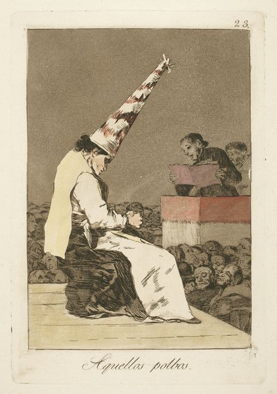 De där dammfläckarna, tavla 23 från "Los Caprichos" av Francisco de Goya