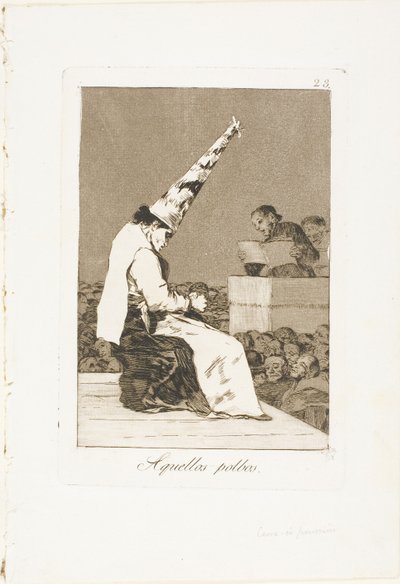 De där dammfläckarna, tallrik 23 från Los Caprichos av Francisco Jose de Goya y Lucientes
