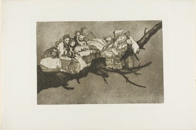 Att gå bland grenarna, d.v.s. att prata genom hatten, plansch tre från Los Proverbios av Francisco Jose de Goya y Lucientes