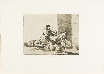 Till kyrkogården, skylt 56 från The Disasters of War av Francisco Jose de Goya y Lucientes