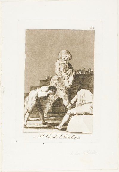 Till greve Palatinen eller greve av gommen, skylt 33 från Los Caprichos av Francisco Jose de Goya y Lucientes