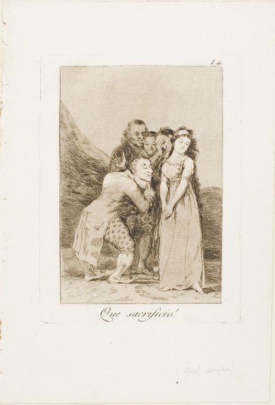 What a Sacrifice!, tallrik 14 från Los Caprichos av Francisco Jose de Goya y Lucientes