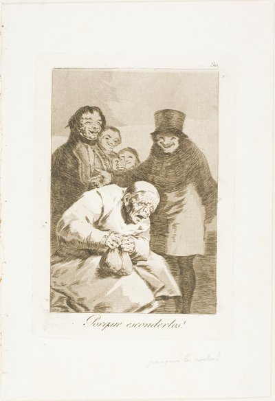 Varför dölja dem?, tallrik 30 från Los Caprichos av Francisco Jose de Goya y Lucientes