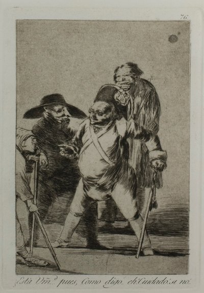 Du förstår? ... ja, som jag säger... eh! Se upp! annars..., tallrik 76, från Los Caprichos av Francisco Jose de Goya y Lucientes