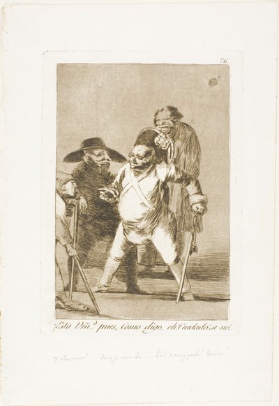 Du förstår? ... ja, som jag säger... eh! Se upp! annars..., tallrik 76 från Los Caprichos av Francisco Jose de Goya y Lucientes