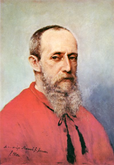 Självporträtt av Francisco Oller av Francisco Manuel Oller