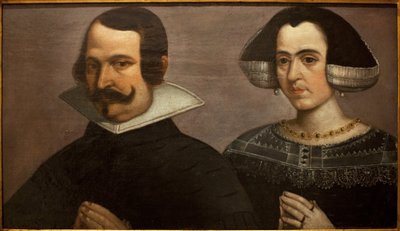 Porträtt av ett ungt par som ber. Målning av Francisco Pacheco (1564-1644), cirka 1630. Museum of Fine Arts i Sevilla, Spanien. av Francisco Pacheco