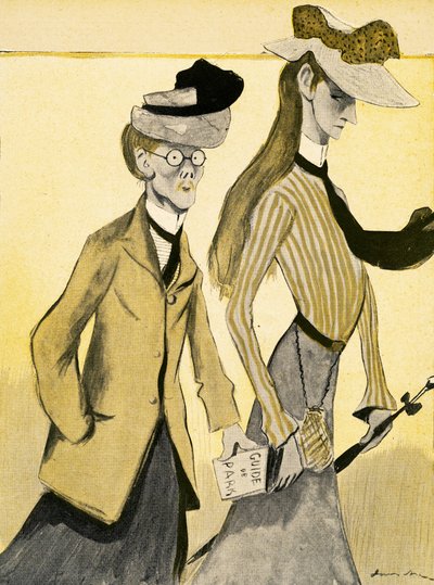 En ung engelsk kvinna i Frankrike med sin chaperone, 1903 av Francisco Sancha y Lengo