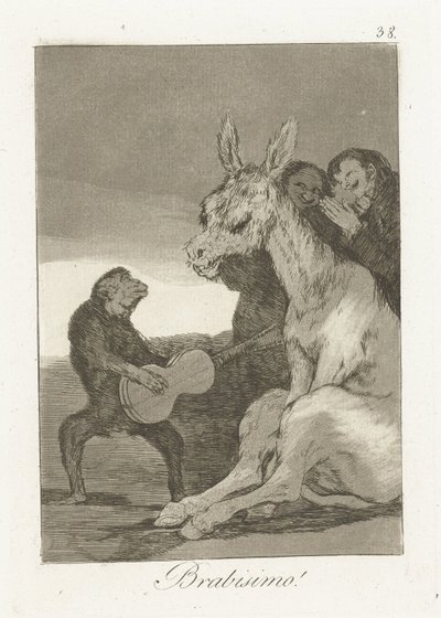 bravo! Brabisimo! (titel på objekt) Los Caprichos (serietitel) av Francisco de Goya