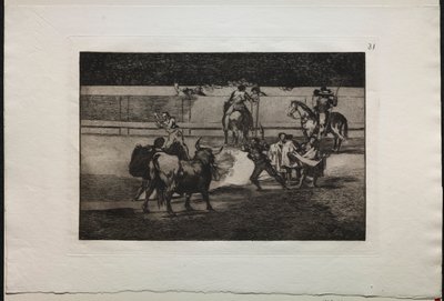Tjurfäktningar: Banderillas med smällare av Francisco de Goya